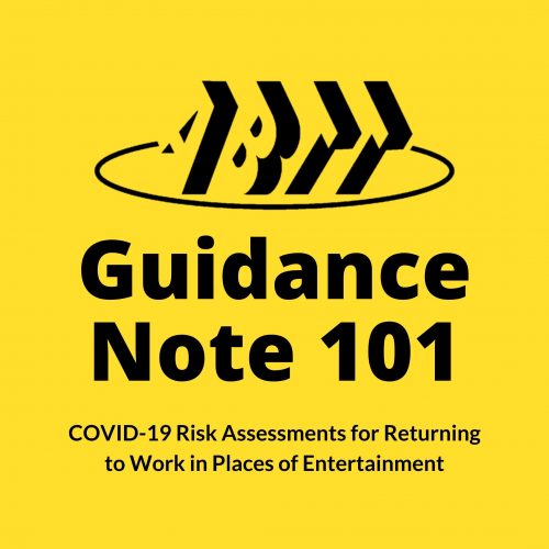 Guidance Note 101 &#8211; COVID-19 Risk Assessments for Returning to Work in Places of Entertainment