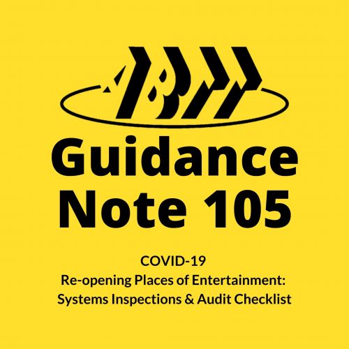 Guidance Note 105 &#8211; COVID-19 Re-opening Places of Entertainment: Systems Inspections &#038; Audit Checklist