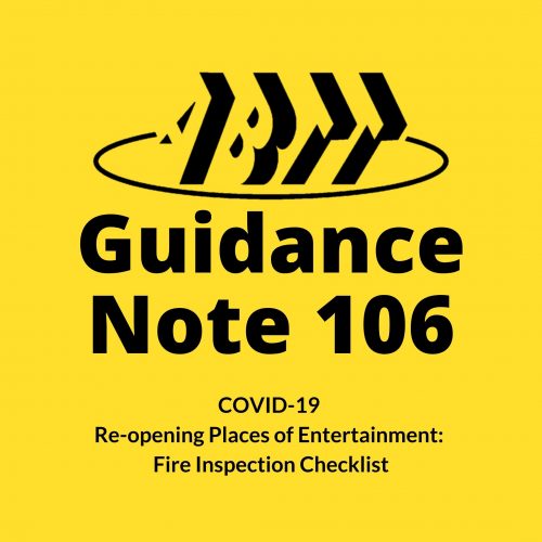 Guidance Note 106 &#8211; COVID-19 Re-opening Places of Entertainment: Fire Inspection Checklist