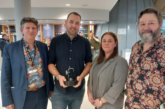 Aberystwyth Arts Centre director David Wilson, award winner Matt Jones, and ABTT co-chairs Rhian Jones and David Evans (Julie McNicholls Vale)